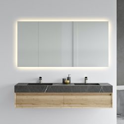 Premium Backlight badeværelses spejl, LED – lampeudtag - Antidug