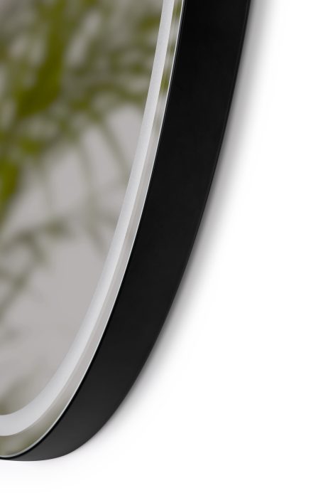 Exclusive Fuerteventura - LED frontlight spejl i sort ramme med touch, antidug, justerbar lysstyrke og farvetone - Flere størrelser