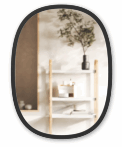 Hub oval spejl 45,7X61CM  Sort