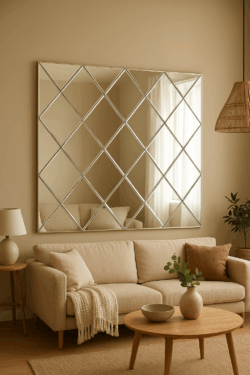 Selvklæbende Glamour Sølv Spejl - Flere størrelser