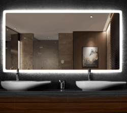 Koniseur LED badeværelse spejl med Antidug og Touchsensor - H80 x B150 cm - DEMO