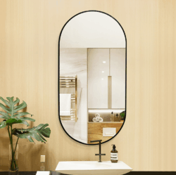 Koniseur spejl Yrsa med Sort alu ramme - Flere størrelser