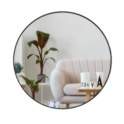 SORT SPEJL RUNDT ALU - Ø 75 cm - Parti vare