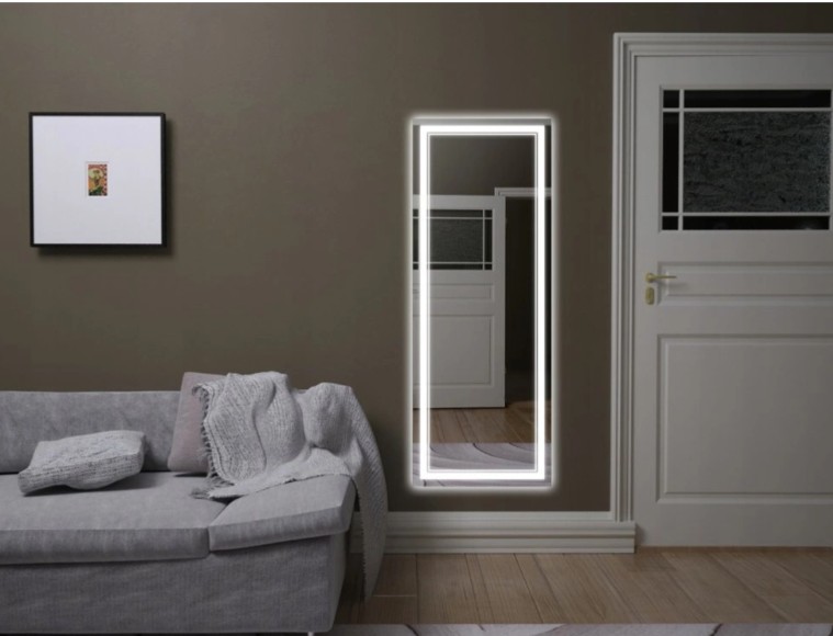 Karlsruhe Basic LED-lys spejl - Lodret sandblæst - Lampeudtag - 60x160