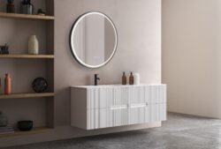 Exclusive Fuerteventura - LED frontlight spejl i sort ramme med touch, antidug, justerbar lysstyrke og farvetone - Flere størrelser