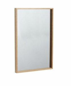 Vægspejl, firkantet, egetræ/spejl, FSC