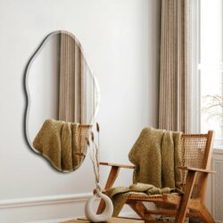 Organisk spejl med facetkant - Wave - Flere størrelser