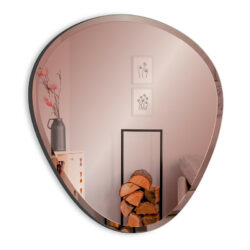 Organisk spejl med facetkant - Rosa guld
