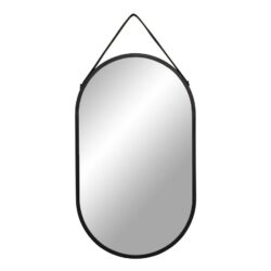 Trapani ovalt spejl - Sort - 35x60 cm