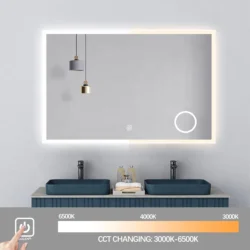 Premium badeværelses spejl 75x180 cm med LED, Antidug, Touchsensor, Makeupp - Restparti