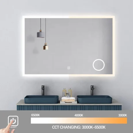 Premium badeværelses spejl 75x180 cm med LED, Antidug, Touchsensor, Makeupp - Restparti