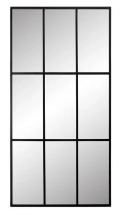 New York Spejl 9 felter Sort ramme 200x100 cm Partivare