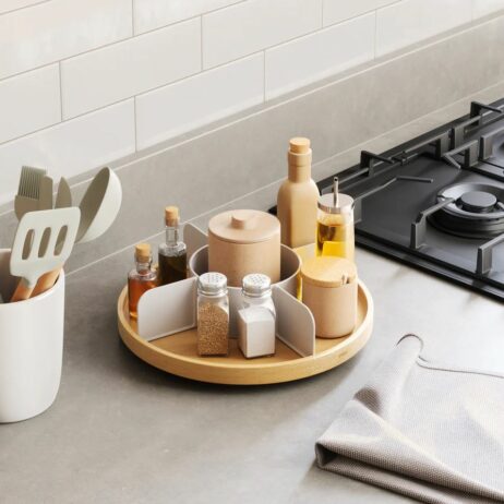 Bellywood Lazy Susan i hvid/natur