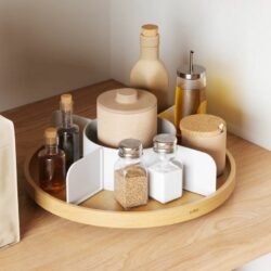 Bellywood Lazy Susan i hvid/natur