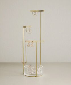 TESORA smykkestativ - Glas/messing