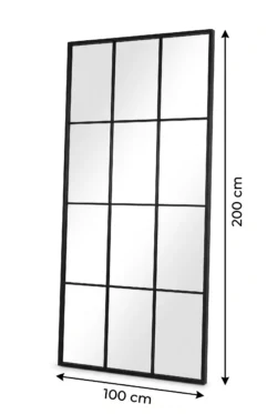 Koniseur New york Spejl 12 Felter Sort 100x200 - hærdet glas