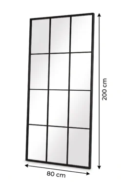Koniseur New york Spejl 12 Felter Sort 80x200 - hærdet glas