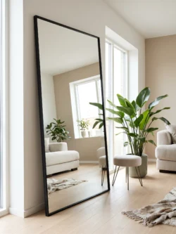 Koniseur Spejl Sort ramme 100x200 - hærdet glas