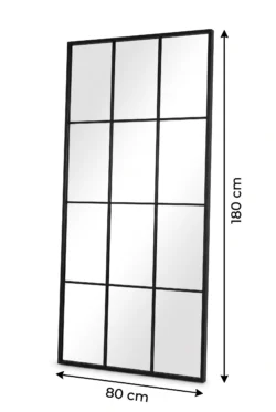 Koniseur New york Spejl 12 Felter Sort 80x180 - hærdet glas