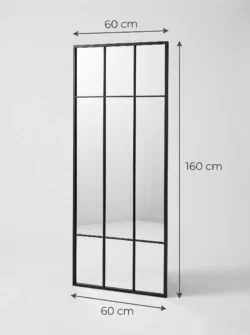 Koniseur New york spejl Sort ramme 60x160 - Hærdet glas