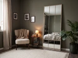 Koniseur New york spejl Sand farvet ramme 100x200 - hærdet glas
