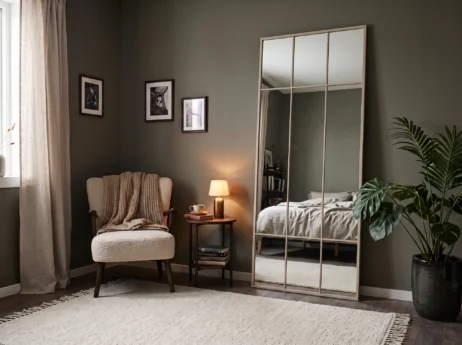 Koniseur New york spejl Sand farvet ramme 100x200 - hærdet glas