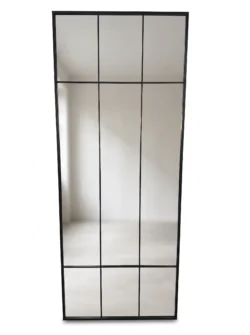 Koniseur New york spejl Sort ramme 80x200 - hærdet glas