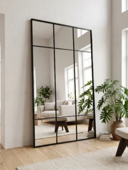 Koniseur New york spejl Sort ramme 100x200 - hærdet glas