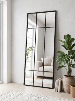 Koniseur New york spejl Sort ramme 80x180 - hærdet glas
